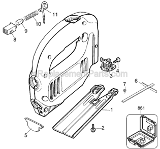 Page A Diagram and Parts List for JS300 Type 2 Black and Decker Jig Saw